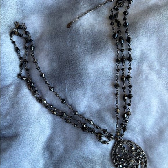 Monet Black and Silver Beaded Necklace - Picture 2 of 7